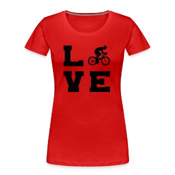 Damen Rennradfahren Rennrad Rennradfahrer - Frauen Premium Bio T-Shirt - Rot - Vorne - Mia (176cm)