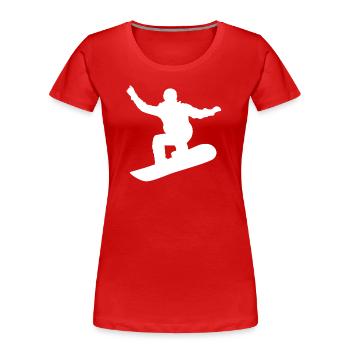 Snowboard, Halfpipe, Wintersport, Skiurlaub - Frauen Premium Bio T-Shirt - Rot - Vorne - Mia (176cm)