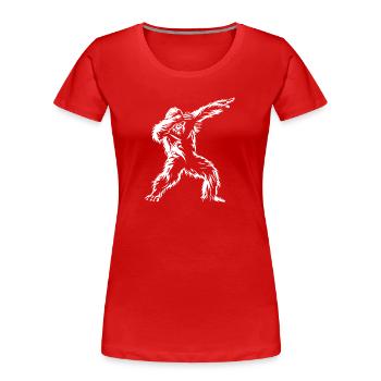 Dabbing Bigfoot - Dab Dance - Legende - Fabelwesen - Frauen Premium Bio T-Shirt - Rot - Vorne - Mia (176cm)