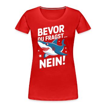 Requin Requin Requins Requin - T-shirt bio Premium Femme - rouge - Devant - Mia (176cm)