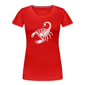 Scorpion - Dard venimeux - Conservation des espèces - Habitat - T-shirt bio Premium Femme - rouge - Devant - Mia (176cm)