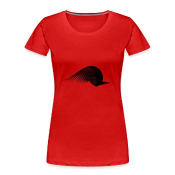 Point de champ gravitationnel dans la masse de l’espace-temps - T-shirt bio Premium Femme - rouge - Devant - Mia (176cm)