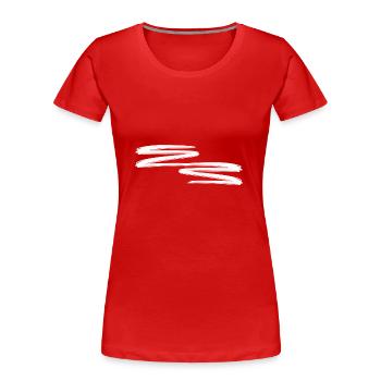 striche strich linien linie - Frauen Premium Bio T-Shirt - Rot - Vorne - Mia (176cm)