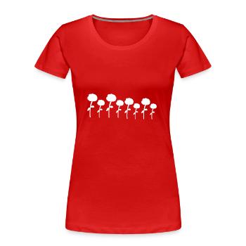 pflanze pflanzen blumen rose symbol - Frauen Premium Bio T-Shirt - Rot - Vorne - Mia (176cm)