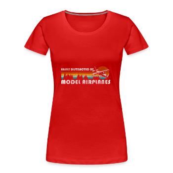 Modellflieger Modell Pilot Testpilot - Frauen Premium Bio T-Shirt - Rot - Vorne - Mia (176cm)