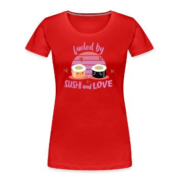 Sushi - Frauen Premium Bio T-Shirt - Rot - Vorne - Mia (176cm)