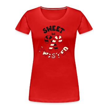 Sweet but twisted candy canes Christmas - Women's Premium Organic T-Shirt - red - Front - Mia (176cm)