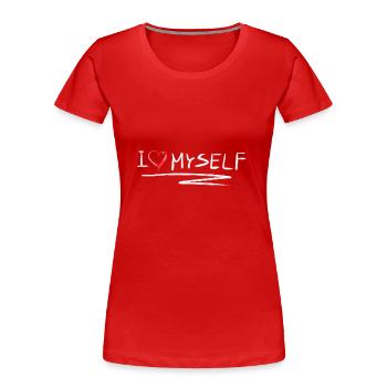 I love myself self-love heart - Women's Premium Organic T-Shirt - red - Front - Mia (176cm)