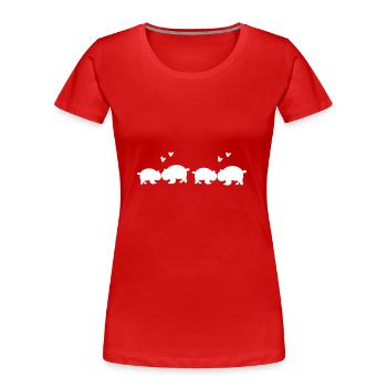 Panda Pattern Animal Love Animals Line - Women's Premium Organic T-Shirt - red - Front - Mia (176cm)