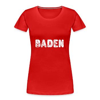 Baden | Badisch | Flagge | Wappen - Frauen Premium Bio T-Shirt - Rot - Vorne - Mia (176cm)