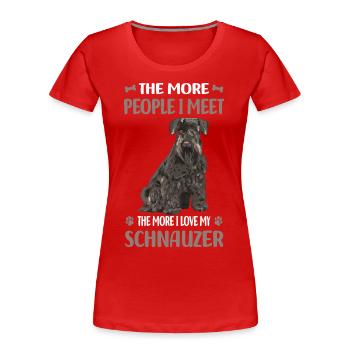 Schnauzer dog breed - Women's Premium Organic T-Shirt - red - Front - Mia (176cm)