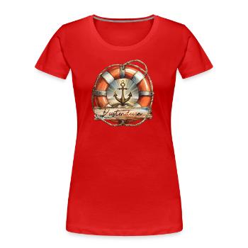 Küstendeern Rettungsring - Frauen Premium Bio T-Shirt - Rot - Vorne - Mia (176cm)