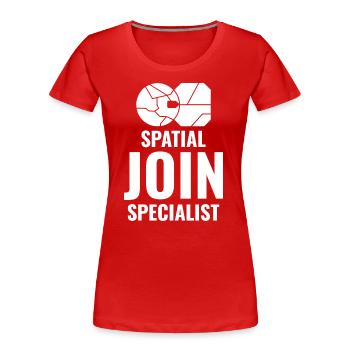 Spatial Join Analyste de données SIG Expert en cartographie - T-shirt bio Premium Femme - rouge - Devant - Mia (176cm)