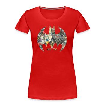 Batman 80 Ans BD - T-shirt bio Premium Femme - rouge - Devant - Mia (176cm)