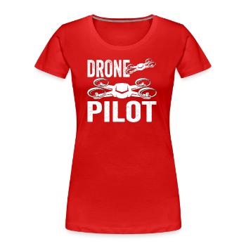 Drone Drone Pilote Quadcopter Drone Pilote - T-shirt bio Premium Femme - rouge - Devant - Mia (176cm)