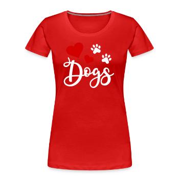 Dog Paw Print Dog Paw Dog Lover - T-shirt bio Premium Femme - rouge - Devant - Mia (176cm)