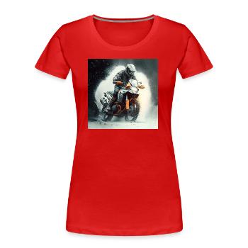 Enduro Tour 1 - Frauen Premium Bio T-Shirt - Rot - Vorne - Mia (176cm)
