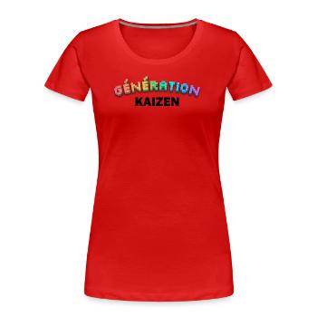 GENERATION KAIZEN XL - Frauen Premium Bio T-Shirt - Rot - Vorne - Mia (176cm)