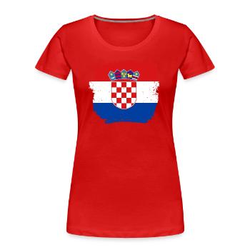 Hrvatska Stolz Balkan Kroatische Flagge Kroatien - Frauen Premium Bio T-Shirt - Rot - Vorne - Mia (176cm)