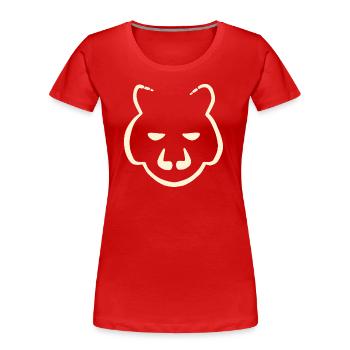 Regard de couguar - T-shirt bio Premium Femme - rouge - Devant - Mia (176cm)