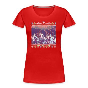 Ghostbusters Main Characters Ugly Xmas - Women's Premium Organic T-Shirt - red - Front - Mia (176cm)