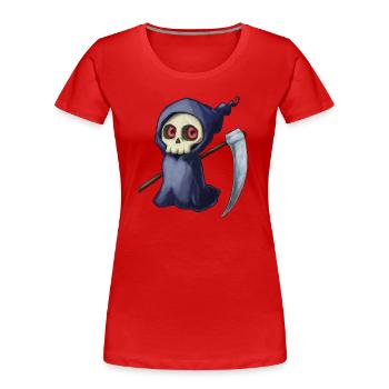 Petite mort - T-shirt bio Premium Femme - rouge - Devant - Mia (176cm)