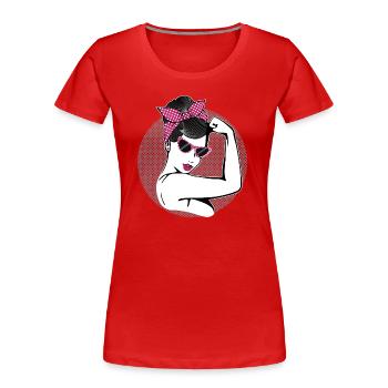 Rockabilly Girl - Women's Premium Organic T-Shirt - red - Front - Mia (176cm)