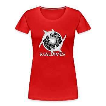 Requins-marteaux des Maldives - T-shirt bio Premium Femme - rouge - Devant - Mia (176cm)