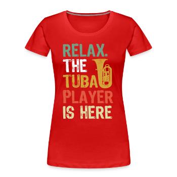 Tuba Tuba Orchestra Musicien Brass Band - T-shirt bio Premium Femme - rouge - Devant - Mia (176cm)