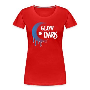 Glow in Dark - Frauen Premium Bio T-Shirt - Rot - Vorne - Mia (176cm)