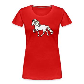 Icelandic horse, white horse, bright - Women's Premium Organic T-Shirt - red - Front - Mia (176cm)