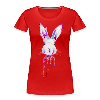 Lapin Néon Violet - T-shirt bio Premium Femme - rouge - Devant - Mia (176cm)