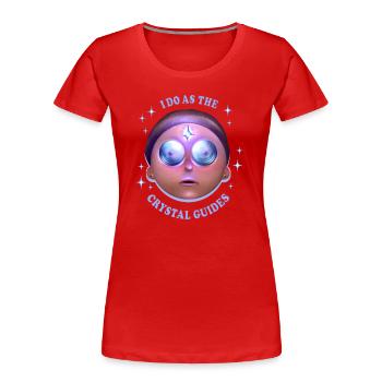 Rick And Morty Crystal Guide Morty Head - Women's Premium Organic T-Shirt - red - Front - Mia (176cm)
