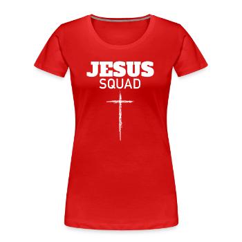 Jesus Squad - Ich liebe Jesus - Frauen Premium Bio T-Shirt - Rot - Vorne - Mia (176cm)
