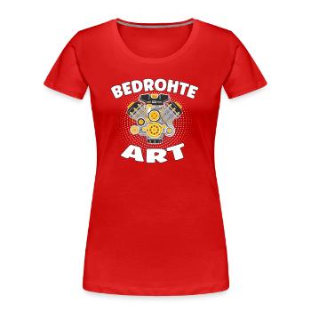 Bedrohte Art - Verbrennungsmotor Auto Design - Frauen Premium Bio T-Shirt - Rot - Vorne - Mia (176cm)