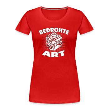 Bedrohte Art - Verbrennungsmotor Auto Design - Frauen Premium Bio T-Shirt - Rot - Vorne - Mia (176cm)