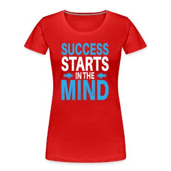 Le succès commence dans l’ - T-shirt bio Premium Femme - rouge - Devant - Mia (176cm)