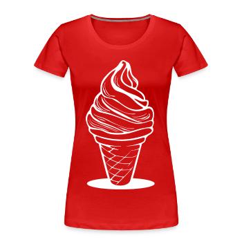 Croquis de cornet de crème glacée - T-shirt bio Premium Femme - rouge - Devant - Mia (176cm)