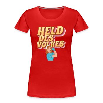 Held des Volkes - Frauen Premium Bio T-Shirt - Rot - Vorne - Mia (176cm)