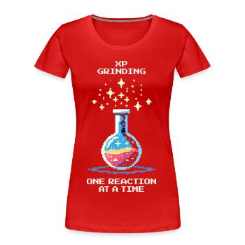 Broyage XP – réaction par réaction | Chimie - T-shirt bio Premium Femme - rouge - Devant - Mia (176cm)