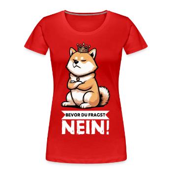Before You Ask Shiba Inu Shiba Owner Shiba Inus - Women's Premium Organic T-Shirt - red - Front - Mia (176cm)