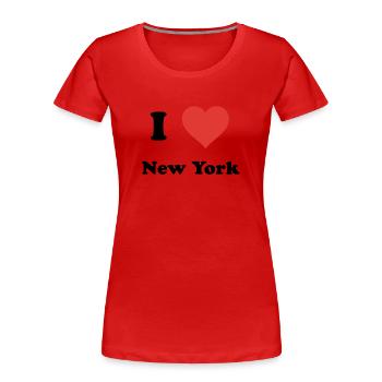 I Love New York - Frauen Premium Bio T-Shirt - Rot - Vorne - Mia (176cm)