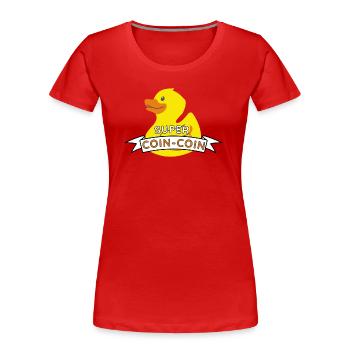 Super Coin-Coin - Frauen Premium Bio T-Shirt - Rot - Vorne - Mia (176cm)