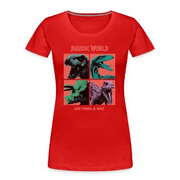 Jurassic World Life Finds A Way - T-shirt bio Premium Femme - rouge - Devant - Mia (176cm)