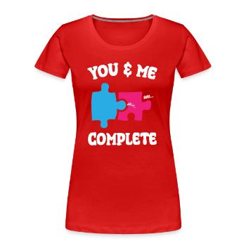 You and Me Complete Funny Puzzle - Women's Premium Organic T-Shirt - red - Front - Mia (176cm)