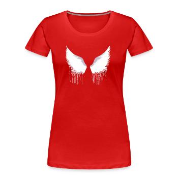 Flügel,angelwings, engelsflügel,weiss, graffiti - Frauen Premium Bio T-Shirt - Rot - Vorne - Mia (176cm)