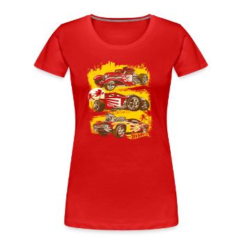 Hot Wheels Hot Rod - Frauen Premium Bio T-Shirt - Rot - Vorne - Mia (176cm)