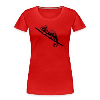 Chamäleon - Frauen Premium Bio T-Shirt - Rot - Vorne - Mia (176cm)
