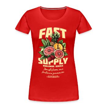 Approvisionnement rapide dans le monde entier Fruits et plus encore... - T-shirt bio Premium Femme - rouge - Devant - Mia (176cm)