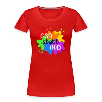 CSD statt AfD - Frauen Premium Bio T-Shirt - Rot - Vorne - Mia (176cm)